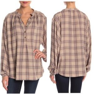 NWT Free People Northern Bound Plaid Pullover